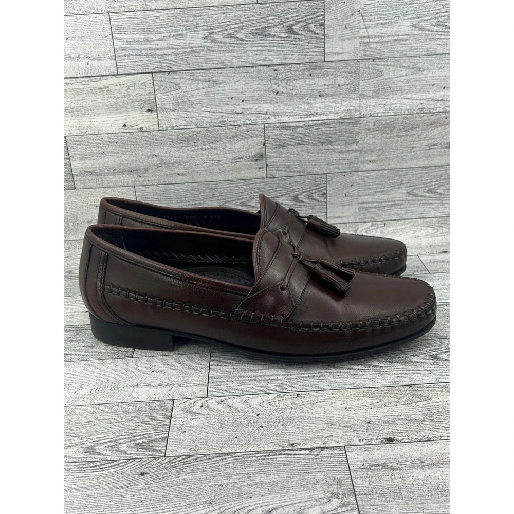 Florsheim Men 11661‎ 200 Brown Leather Tassel Loafer Shoes Size 9 EEE Extra Wide